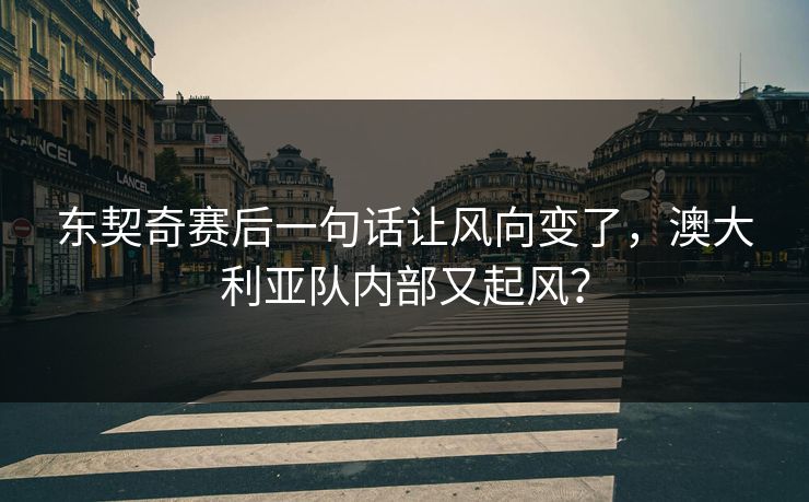 东契奇赛后一句话让风向变了，澳大利亚队内部又起风？