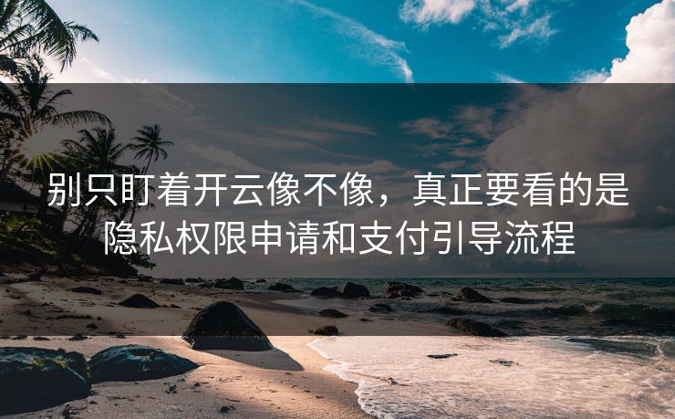 别只盯着开云像不像，真正要看的是隐私权限申请和支付引导流程