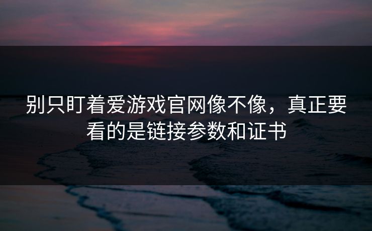 别只盯着爱游戏官网像不像，真正要看的是链接参数和证书