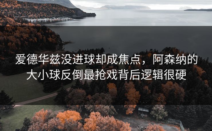 爱德华兹没进球却成焦点，阿森纳的大小球反倒最抢戏背后逻辑很硬