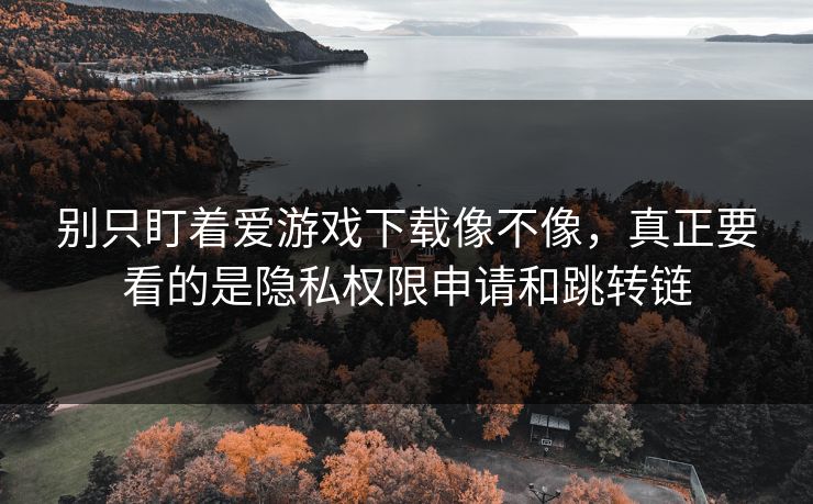 别只盯着爱游戏下载像不像，真正要看的是隐私权限申请和跳转链